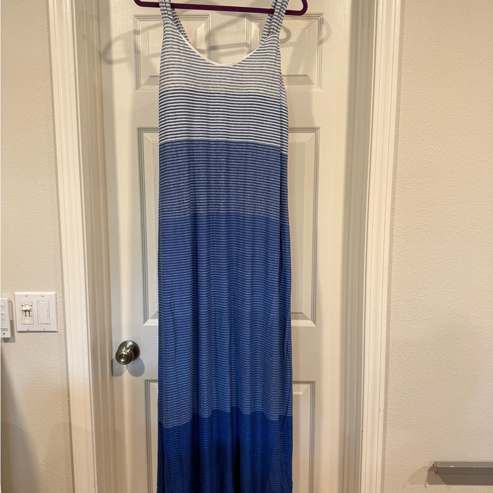 Soma Blue and White Striped Maxi Dress